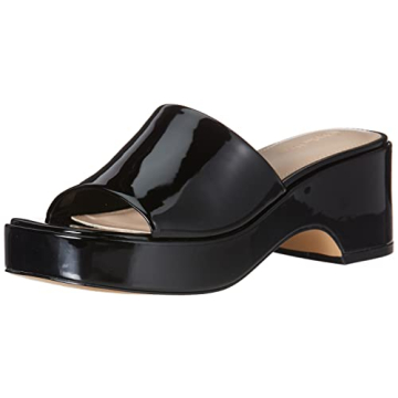 The Drop Women's Bertina Platform Slide - Chic Comfort in Black Patent