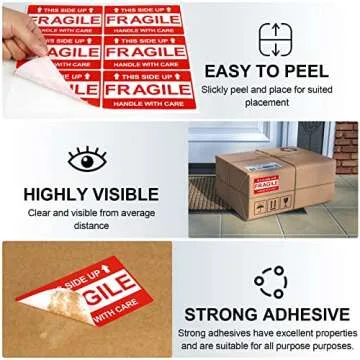 3x5 Inch Shipping Labels - 198 Pcs Strong Adhesive Handle with Care Stickers for Moving