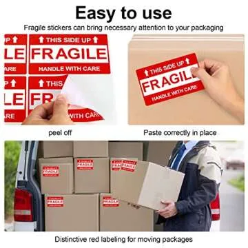 3x5 Inch Shipping Labels - 198 Pcs Strong Adhesive Handle with Care Stickers for Moving