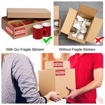 3x5 Inch Shipping Labels - 198 Pcs Strong Adhesive Handle with Care Stickers for Moving