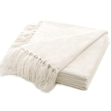 Soft Cozy RECYCO Chenille Blanket 50x60 Tassels