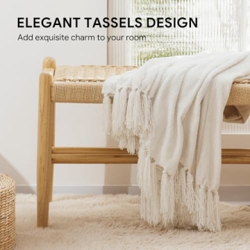 Soft Cozy RECYCO Chenille Blanket 50x60 Tassels