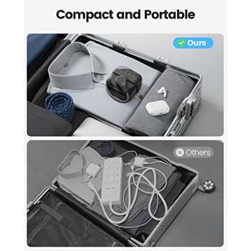 ORICO Travel Essentials,Travel Power Strip with USB Ports,2 Outlets 3 USB Ports 4ft Wrapped Around S...