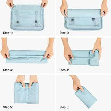 Travel Organizer, Mossio 9 Set Breathable Mesh Packing Pouches Pods for Traveler Sky Blue