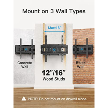 Pipishell Full Motion TV Wall Mount for 26-65", Up to 99lbs, Easy Installation