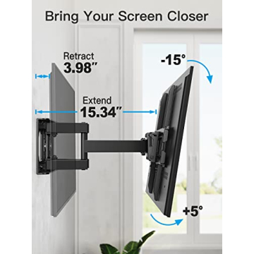 Pipishell Full Motion TV Wall Mount for 26-65", Up to 99lbs, Easy Installation
