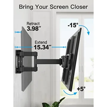 Pipishell Full Motion TV Wall Mount for 26-65", Up to 99lbs, Easy Installation