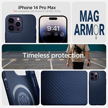 Spigen Mag Armor MagFit Designed for iPhone 14 Pro Max Case (2022) [Military-Grade Protection] Compa...