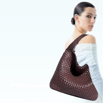 Stylish Vegan Leather Hand-Woven Tote Handbag for Women