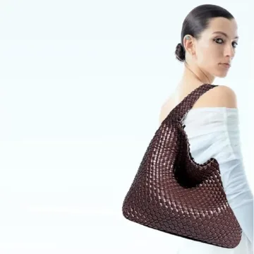 Stylish Vegan Leather Hand-Woven Tote Handbag for Women