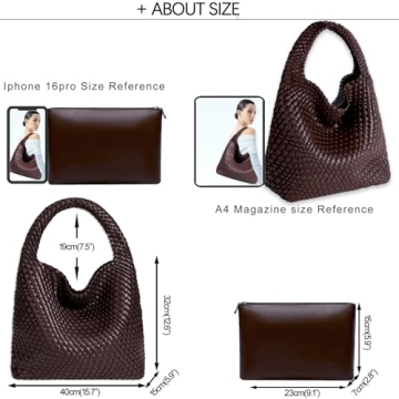 Stylish Vegan Leather Hand-Woven Tote Handbag for Women