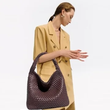 Stylish Vegan Leather Hand-Woven Tote Handbag for Women