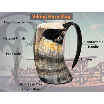 Authentic OLDEMPEROR 16oz Viking Horn Mug - Handmade