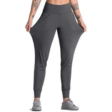 Dragon Fit Joggers for Women with Pockets,High Waist Workout Yoga Tapered Sweatpants Women's Lounge Pants (X-Large, Joggers78-darkgrey)