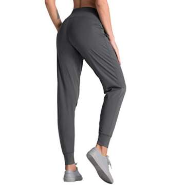 Dragon Fit Joggers for Women with Pockets,High Waist Workout Yoga Tapered Sweatpants Women's Lounge Pants (X-Large, Joggers78-darkgrey)