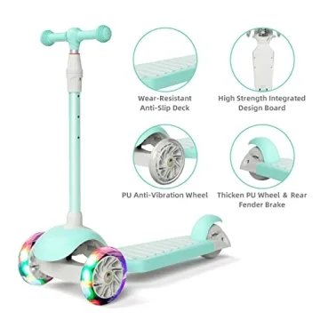 67i Kids Scooter with Adjustable Height and Light-Up Wheels