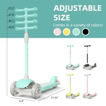 67i Kids Scooter with Adjustable Height and Light-Up Wheels