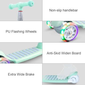 67i Kids Scooter with Adjustable Height and Light-Up Wheels