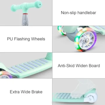 67i Kids Scooter with Adjustable Height and Light-Up Wheels