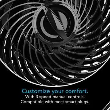 Vornado Pivot3 Clip Personal Air Circulator Fan with Multi-Surface Clip, Quiet Portable Fan for Office or Bedroom, 3 Speeds, Black