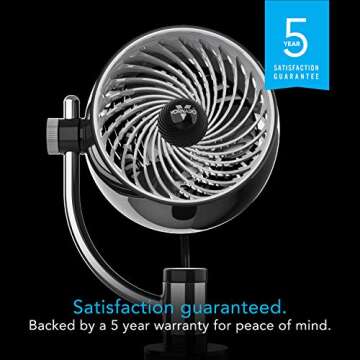 Vornado Pivot3 Clip Personal Air Circulator Fan with Multi-Surface Clip, Quiet Portable Fan for Office or Bedroom, 3 Speeds, Black