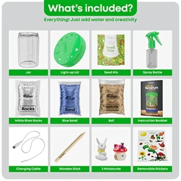 Dan&Darci Light-Up Terrarium Kit for Kids Fun Gardening