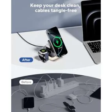KPON 3 in 1 Wireless Charging Station with Night Lamp