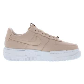 Nike Women's Air Force 1 Pixel Casual Fashion Sneaker Ck6649-001, Particle Beige/Black/White/Particle Beige, 8.5