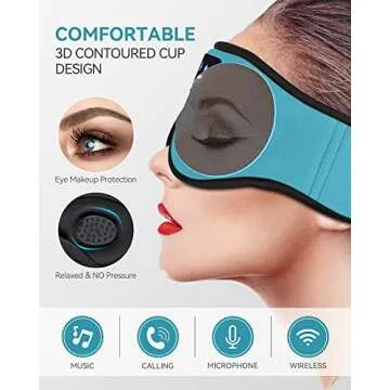 MUSICOZY Sleep Headphones Bluetooth Sleep Mask, 3D Wireless Music Sleeping Eye Mask Earbuds Earphone...