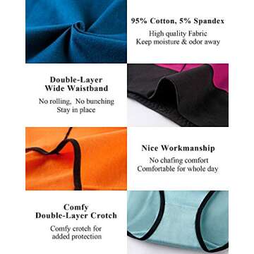 ASIMOON Womens Cotton Underwear High Waisted Plus Size Stretch Briefs Soft Breathable Ladies Panties Underpants Multipack S