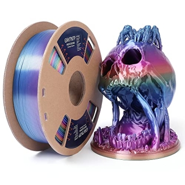 Shiny Silk Multicolor Rainbow PLA 3D Printer Filament, Fast Color Change 3D Printing Filament 1.75mm...