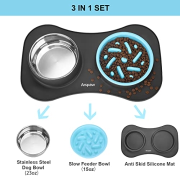 Anipaw 3-in-1 Dog Bowl Set for Healthy Eating