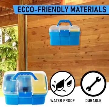 Cunhill 9 Pieces Horse Grooming Kit Tack Room Supplies Set with Organizer Tote Box, Oval Massage Curry, Hard and Soft Brush, Hoof Pick, Sweat Scraper, Bathing Sponge, Combs for Horse Riders Beginners