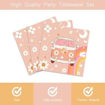 Groovy Party Tableware Kit for 24 Guests Retro Design