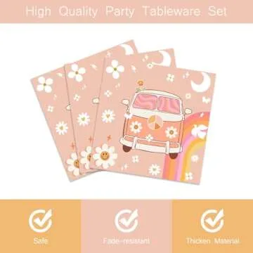 Groovy Party Tableware Kit for 24 Guests Retro Design