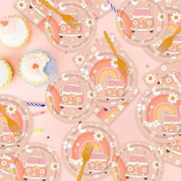 Groovy Party Tableware Kit for 24 Guests Retro Design