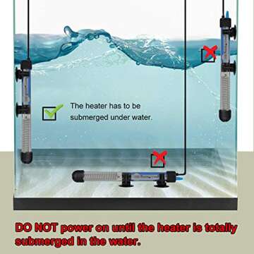 Mylivell Adjustable 50W Aquarium Heater for 10-25 Gallons