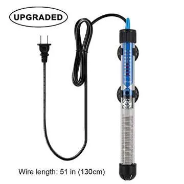 Mylivell Adjustable 50W Aquarium Heater for 10-25 Gallons