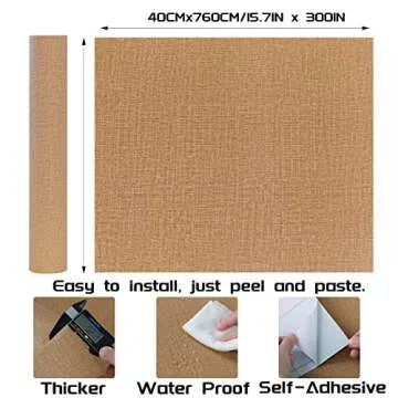 LOVADA Peel and Stick Wallpaper - Stylish Orange Grass Cloth Design for Easy Home Decor Makeover