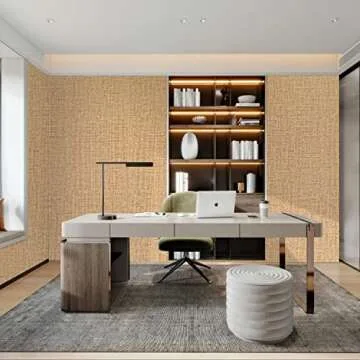 LOVADA Orange Grass Cloth Peel and Stick Wallpaper 15.7x300