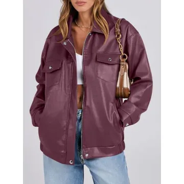 Oversized Leather Jacket Women | Chic Fall Fashion