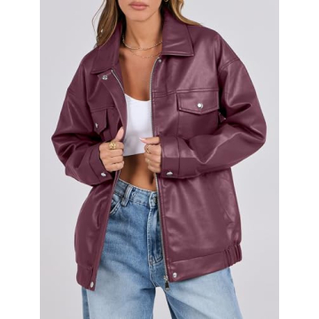 Oversized Leather Jacket Women | Chic Fall Fashion