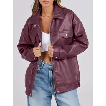Oversized Leather Jacket Women | Chic Fall Fashion