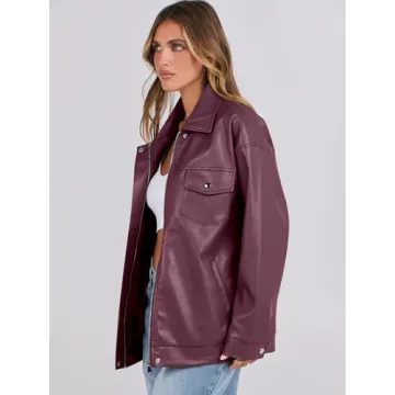 Oversized Leather Jacket Women | Chic Fall Fashion