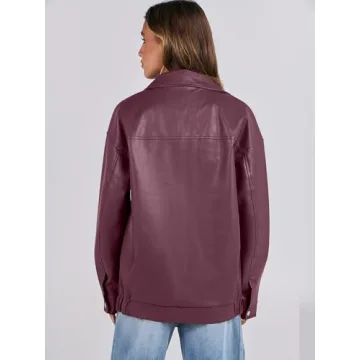 Oversized Leather Jacket Women | Chic Fall Fashion