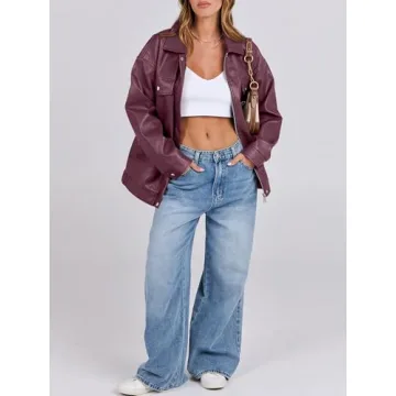 Oversized Leather Jacket Women | Chic Fall Fashion