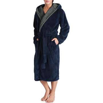 David Archy Velveteen Hooded Bathrobe for Men