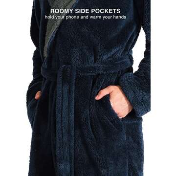 David Archy Velveteen Hooded Bathrobe for Men