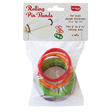 Talisman Designs Silicone Rolling Pin Bands | 8 Piece Set | Ensure Dough Thickness | Baking Accessor...