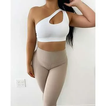 RUNNING GIRL Stylish One Shoulder Sports Bra for Women